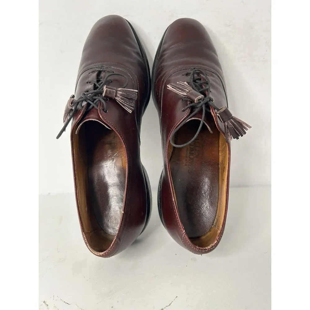 Allen Edmonds Hunter Burgundy Men's 8.5 E Leather‎ USA Oxfords Tassel Shoes